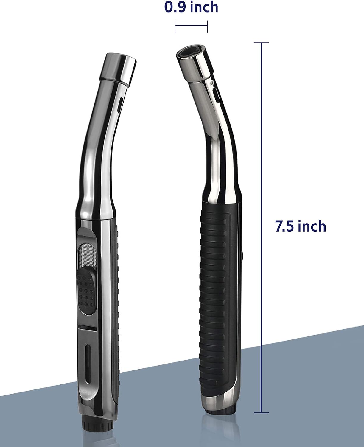 VEXO Torch Lighter Refillable and Windproof Butane Fuel Kitchen Lighter with Fire Lock and Gas Window for Grill BBQ Candle Cooking Camping (Butane NOT Included) (Gunmetal)