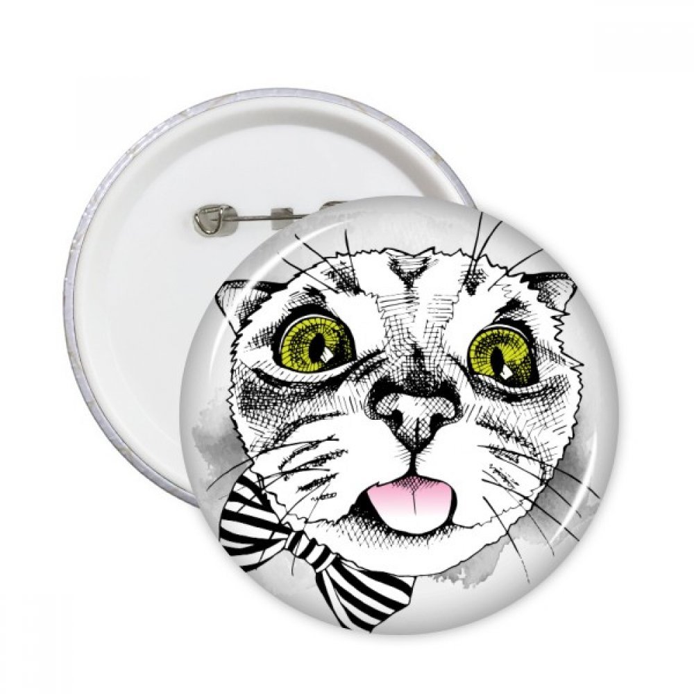 Badge chat blanc 5pcs L DIYthinker bouton décoration vêtement