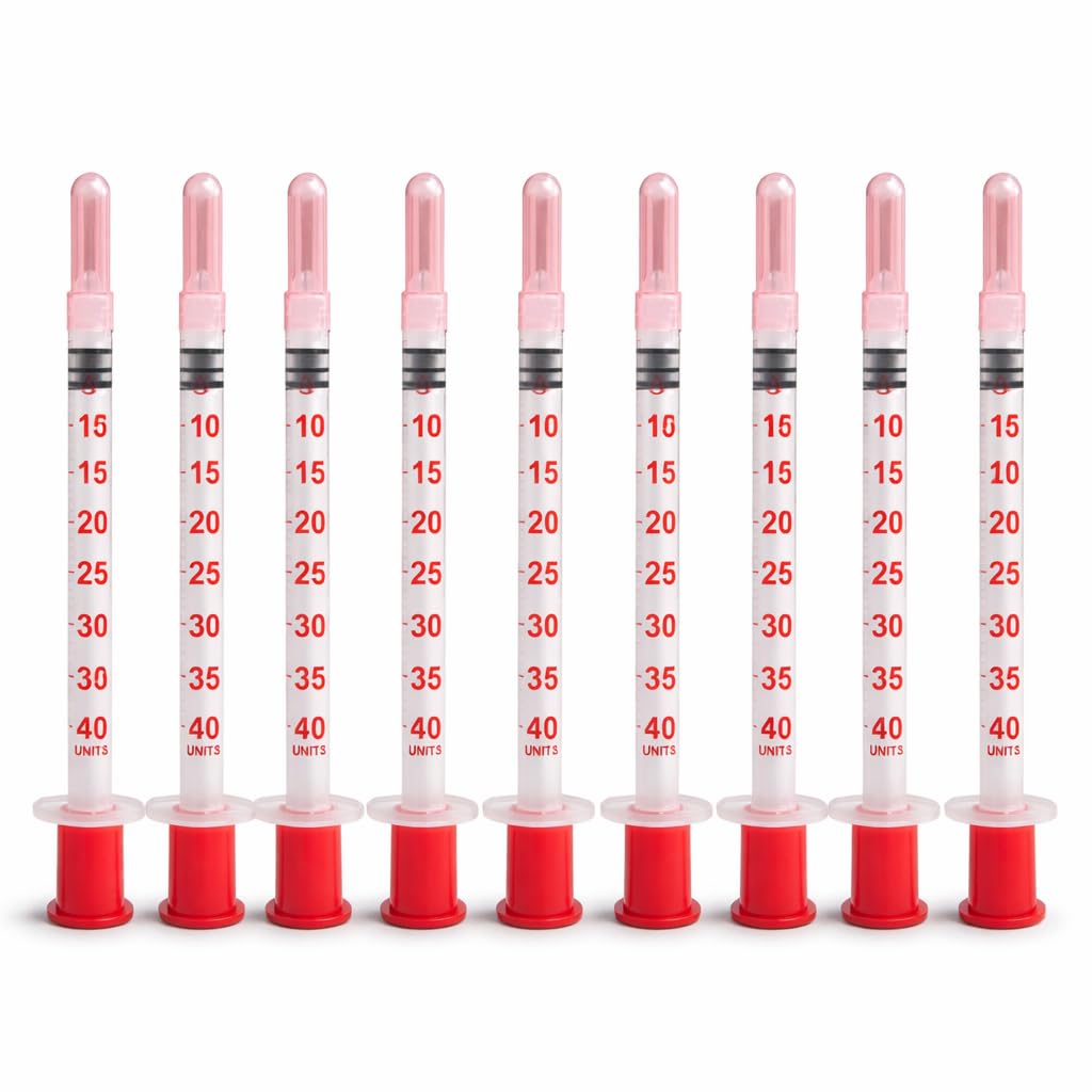 Insulin Syringe 1ml U-40 with 31G Ultra Fine Needle (0.25 x 6mm) | Disposable Sterile Syringes for Single Use | Low Dead Space | Pack of 30-image-38