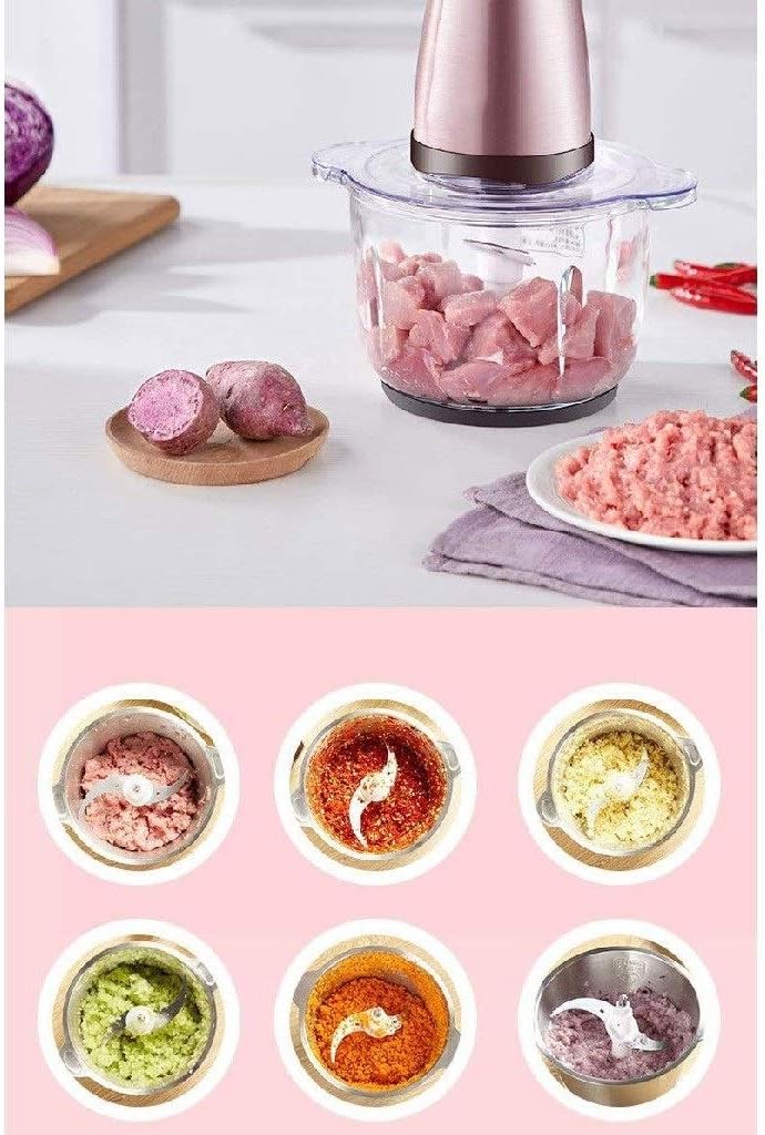 Food Processor, Household Electric Stainless Steel Automatic Meat Grinder, Meat, Vegetable, Fruit and Nut Chopper（28 * 15.6CM）