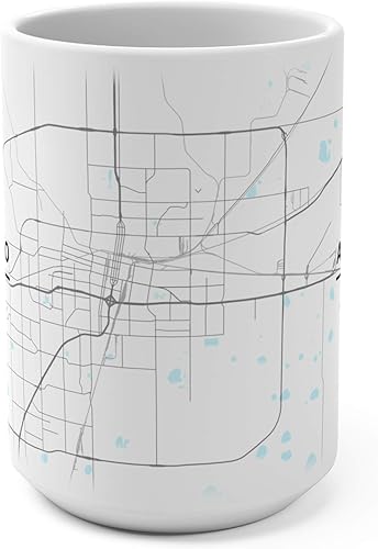 Miniatura 2 de Taza con diseño de mapa de Texas, color amarillo, Casual, Blanco
