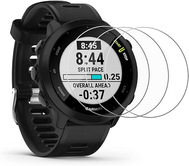 RBEIK [3PACK] Garmin Forerunner 55 Screen Protector Glass, Premium Bubble Free Installation Anti-Scratch 9H Hardness Tempered Glass Screen Protector for Garmin Forerunner 55