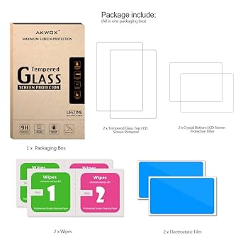 Amazon.com: (2 in 1) Tempered Glass Screen Protector + HD