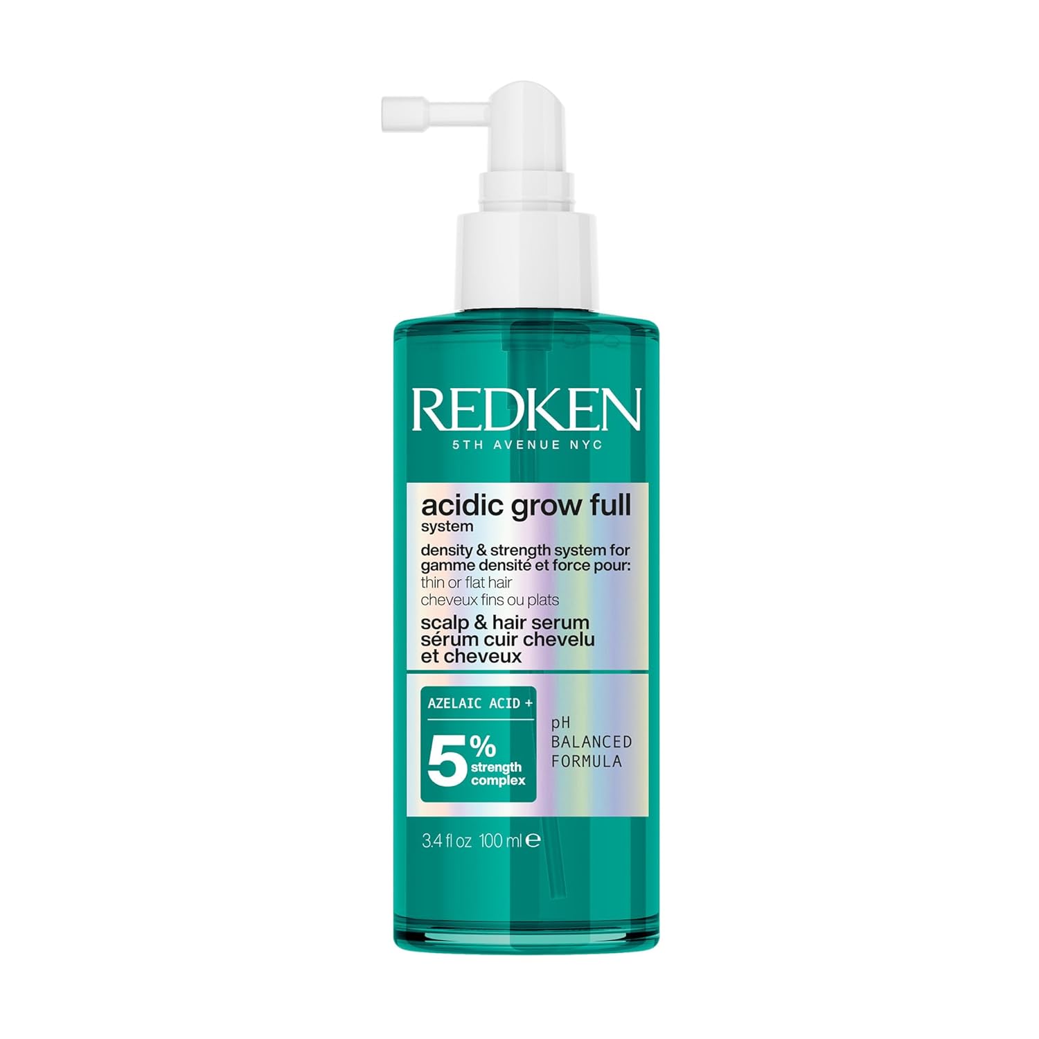 Redken Acidic Grow Full System Scalp & Hair Serum - Lightweight Leave-In Treatment for Rebalanced, Healthy-Looking Scalp and Fuller, Thicker Hair, With Azelaic Acid