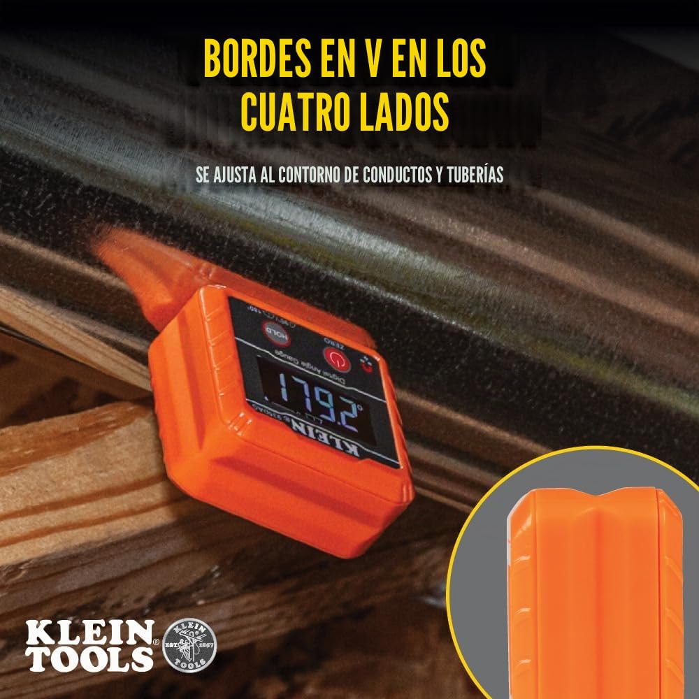 Klein Tools 935DAG - Medidor electrónico digital de nivel y ángulo, mide 0–90 y 0–180 grados, mide y establece ángulos