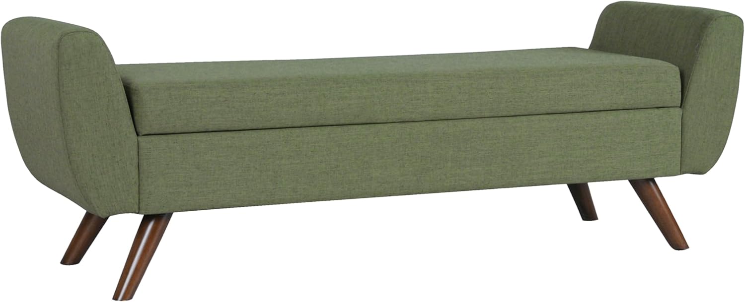 HomePop Modern Storage Bench with Wood Legs Home Décor|Bench with Storage for Living Room & Bedroom – Olive Green Woven HomePop Modern Storage Bench with Wood Legs Home Décor|Bench with Storage for Living Room & Bedroom – Olive Green Woven
