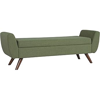 HomePop Modern Storage Bench, Green Large