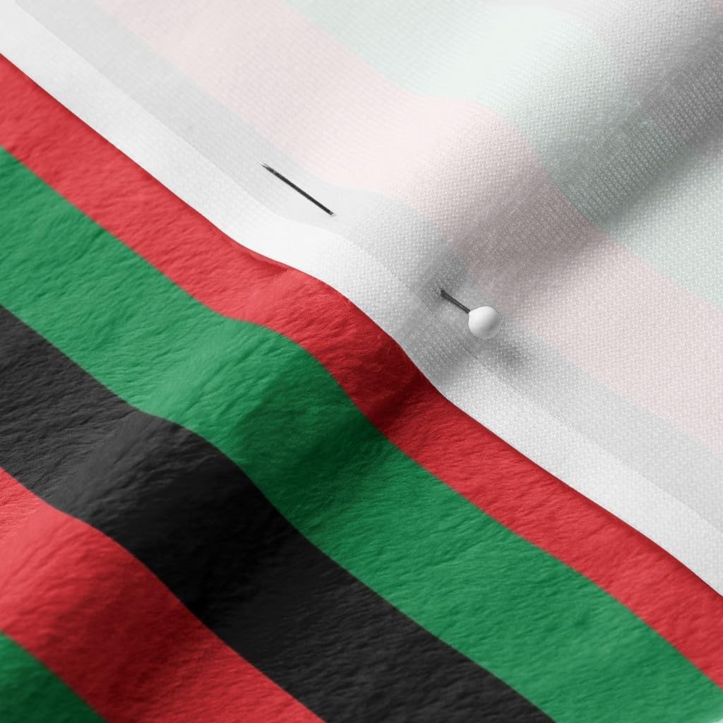Spoonflower Fabric - Red Black Green African Flag Vertical Inch American Stripes Stripe Printed on Minky Fabric by The Yard - Sewing Baby Blankets Quilt Backing Plush