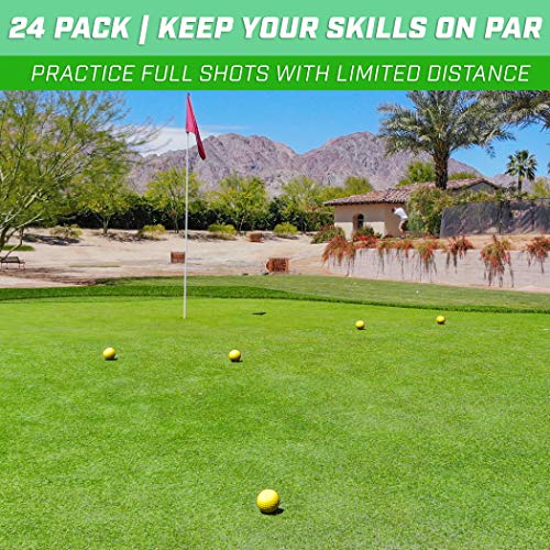 Gosports Foam Flight Practice Golf Balls - Pack Of 24 Limited Flight Training Balls -Choose Between Classic White Or Hi-Vis Yellow #TOP5