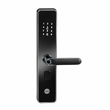 Yale YDME 100 NxT, Smart Door Lock with Biometric, Pincode, RFID Card & Mechanical Keys, Color- Black, for Home & Office (Free Installation)