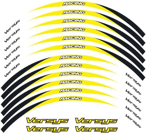 Motorcycle Rim Reflective Tape Sticker 17inch Wheel Stripes Decals Compatible with Kawasaki VERSYS (B)