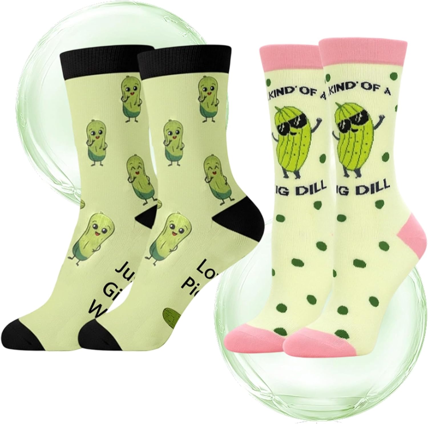 2PCS Pickle Socks Set, Funny Socks for Women, Pickle Gifts for Women, Funny Socks for Adults, Two-Pack Novelty Socks with Comfortable Fit and Durable Construction