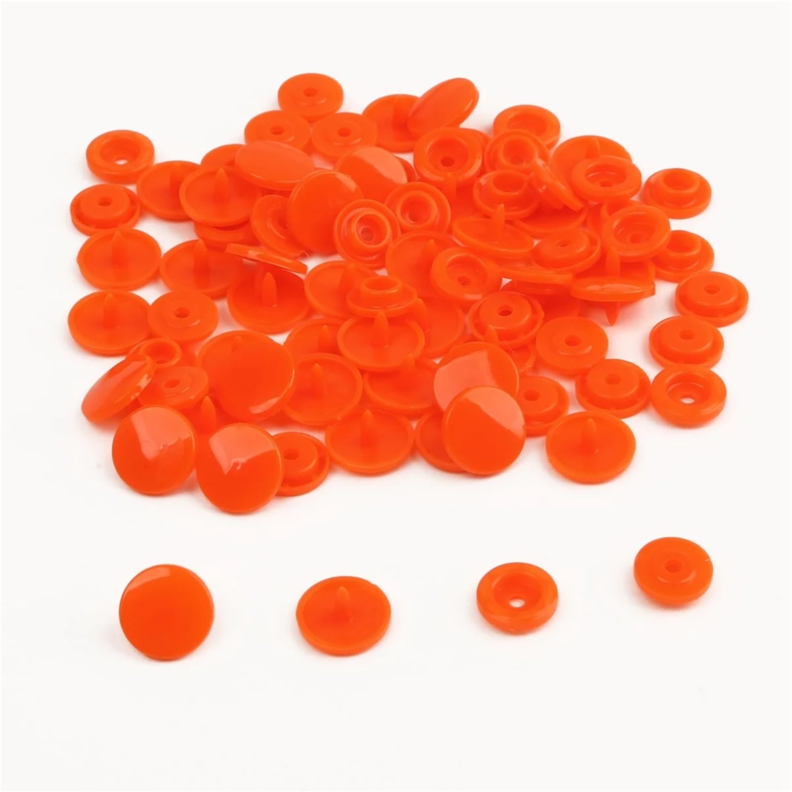 Xulvoz Red Plastic Snap Buttons 400 Sets T5 Snap Poppers Plastic Nylon Buttons Children's Buttons Kit For Baby Dolls Clothes Sewing Accessories