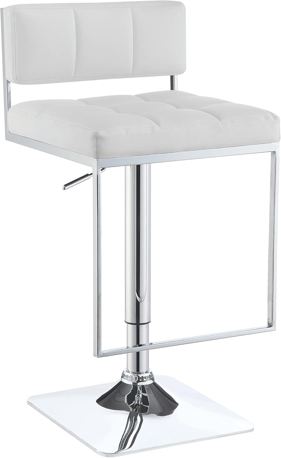 Coaster Home Furnishings - Alameda - Adjustable Bar Stool with White Upholstery and Chrome Base - Contemporary - Dining Room & Kitchen - White & Chrome - 100193
