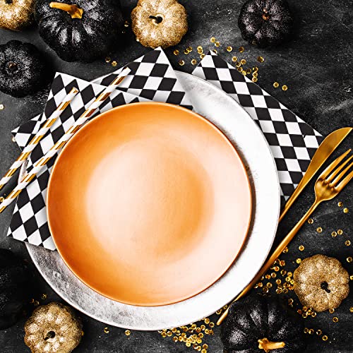 Quera 50 Pack Black White Plaid Paper Napkins Party Supplies Halloween Paper Napkins Clown Cocktail Napkins Perfect For Halloween Dinner Party Decoration 6.5'' X 6.5'' #TOP3