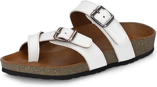 Centrino Women’s Berkin-Style Slip-On Sandals | Open Toe Design | Soft PU Footbed | Lightweight &amp; Comfortable | Arch Suppo...