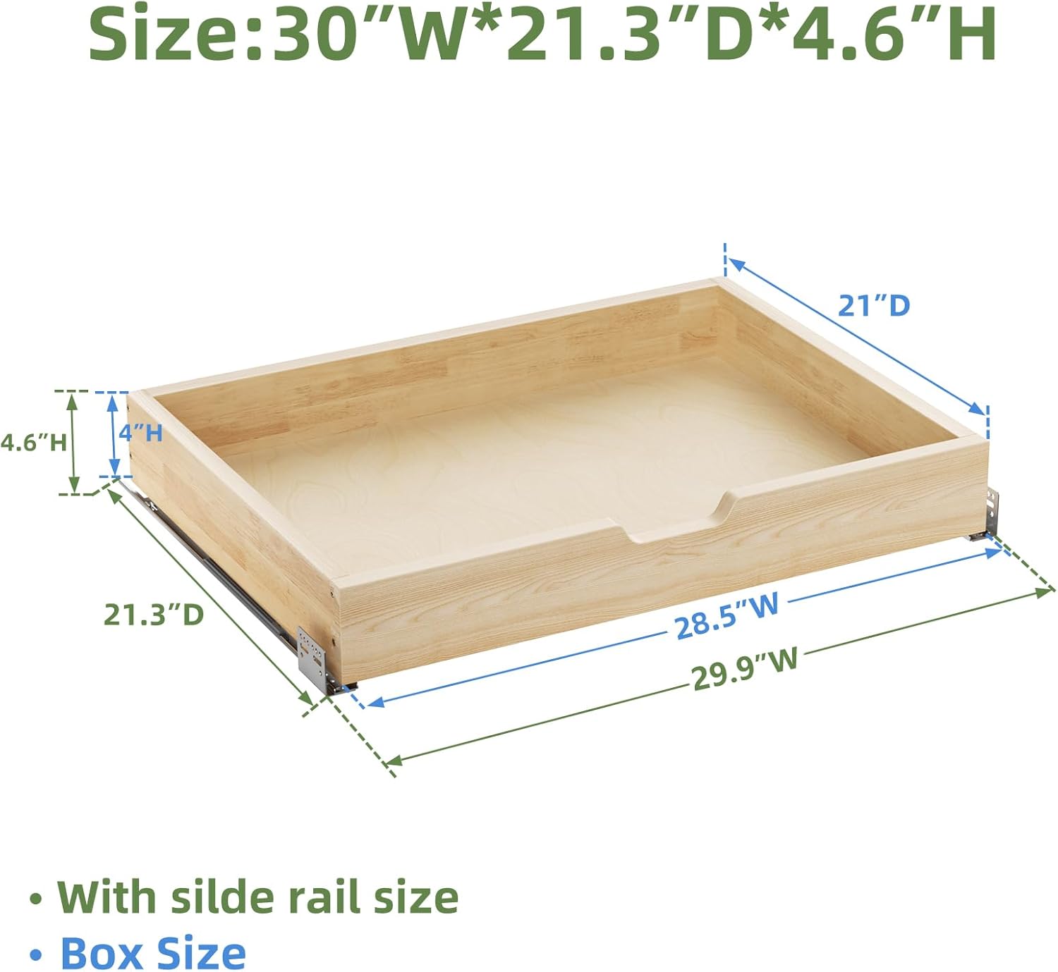 Pull Out Drawers for Cabinets, 28½” W x 21” D Soft Close Slide Out Drawers for Kitchen Cabinets, Cabinet Pull Out Shelves Requires At Least 29.5” Cabinet Opening