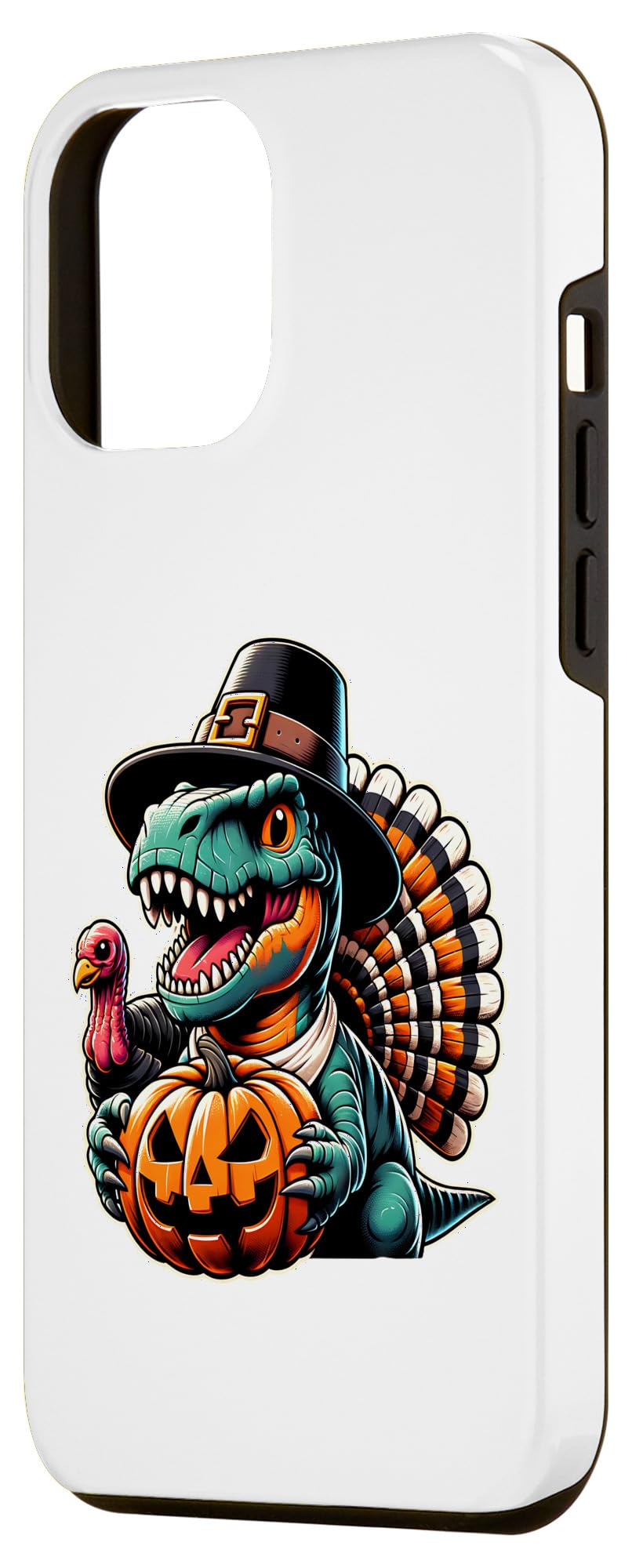 iPhone 15 Plus Turkey saurus Rex Dab Funny Thanksgiving Turkey Dino Case - Image 2