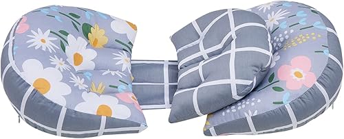 HopeMeng Almohada de embarazo Pro Easy to Change Side Double Wedge Belly Support Maternity Pillow para espalda y vientre con funda extraíble