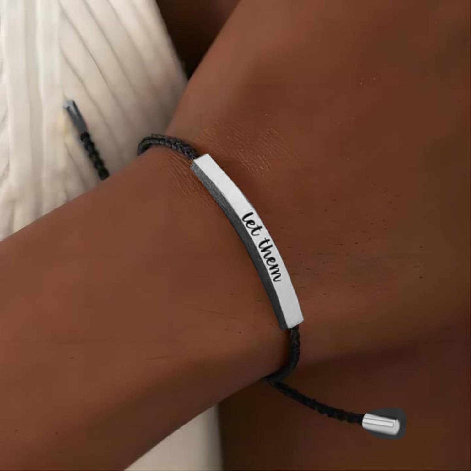 72ore Let Them Bracelet for Women Inspirational Bracelets Adjustable Braided Rope Engraved Bracelet Inspirational Gifts for Women Trendy - Image 2