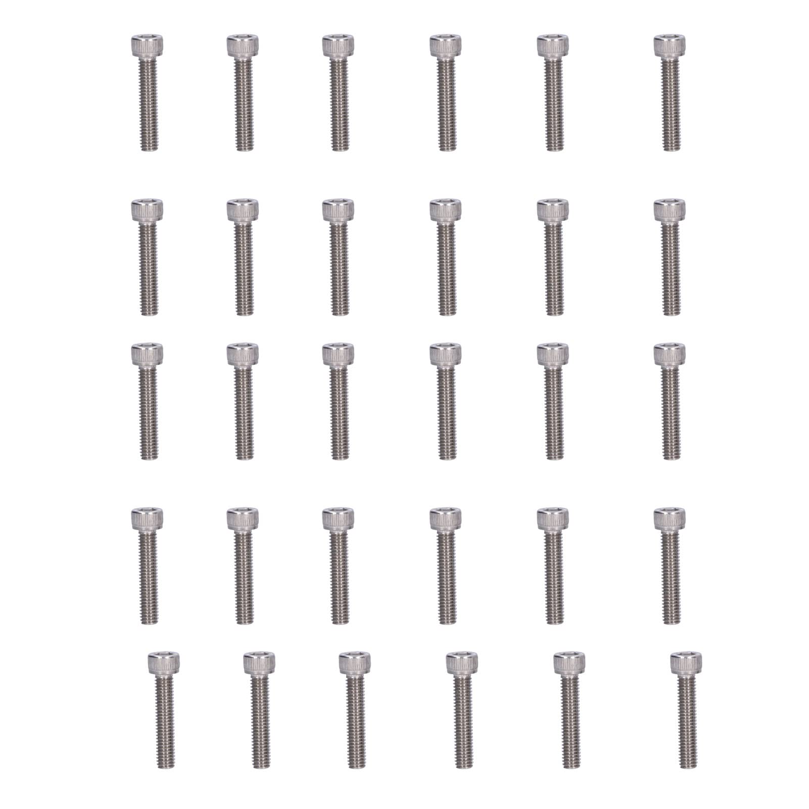30Pcs M6 Screw Bolts 304 Stainless Steel A2?70 Hex Socket Cap Cylinder Head Bolt Set DIN 912 (M6*30)