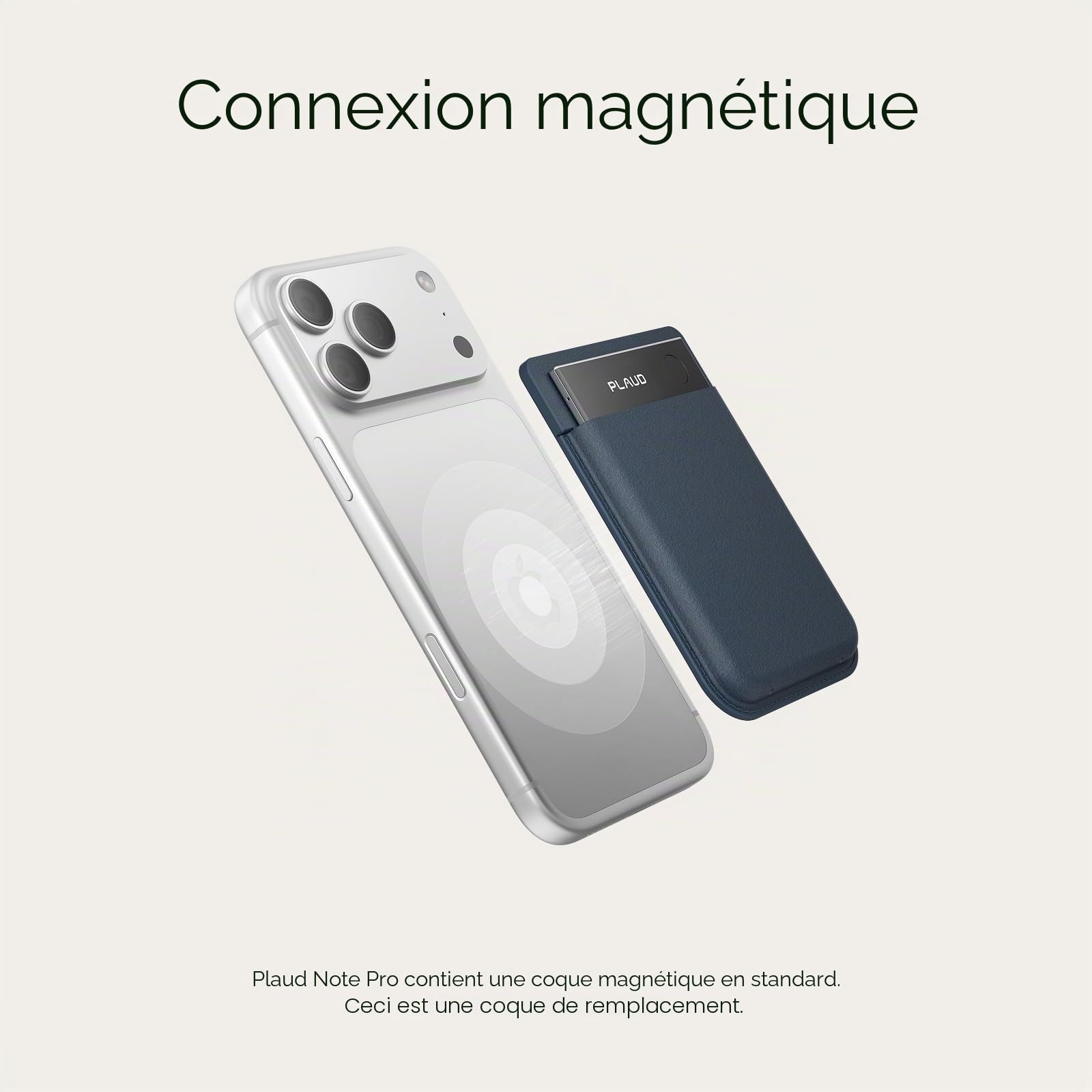 Plaud Note Pro et Housse Magnétique en Bundle (Bleu Foncé), Enregistreurs Vocal IA avec Transcription et Résumé AI Dictaphone Enregistreur Audio pour Cours Réunions