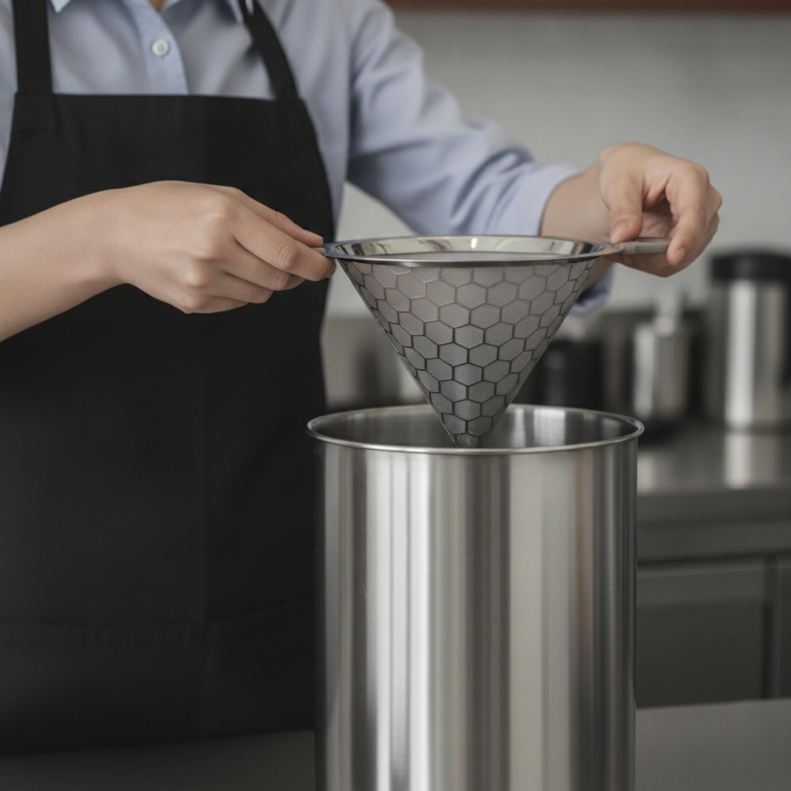 Colador Té con Malla Fina sin Papelera | Gran Capacidad, Resistente Al térmico, Filtro Té con Doble Capa, para Cocina, Cafeterías