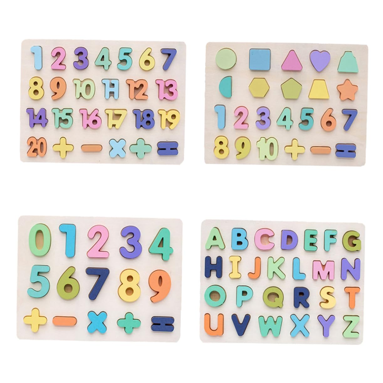 Puzzle Numerico in Legno Set 4 Pezzi, Gioco Educativo per Ragazzo Ragazza