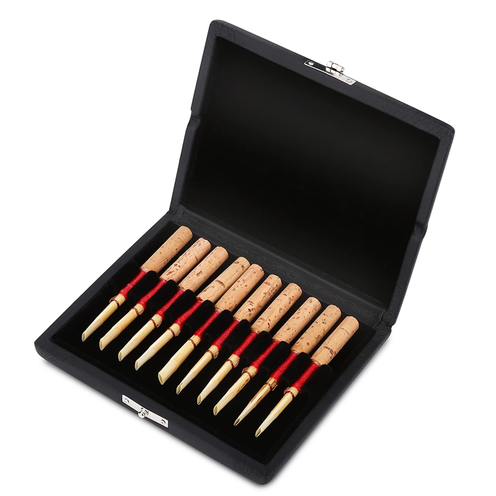 Estuche de Almacenamiento de Caña para Múltiples Instrumentos, Funda de Madera y Cuero de PU, Caja de Almacenamiento para Soporte de Caña, para Cañas de Oboe de 10 12 20 Piezas(#1)