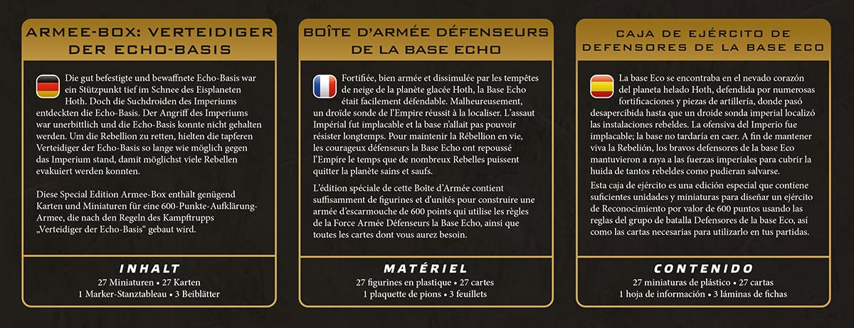 Asmodee Star Wars: Legion Echo Base Defenders Special Edition Army Box, Caja de Ejército de 600 Puntos, Miniatura Exclusiva Leia Organa, Juego de Mesa de Estrategia, 2 Jugadores, Español