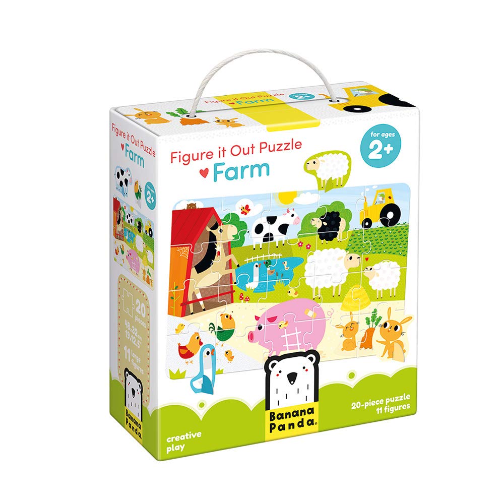 Banana Pandapuzzle Farm with 11 playing figures - 2+ - 20 pieces