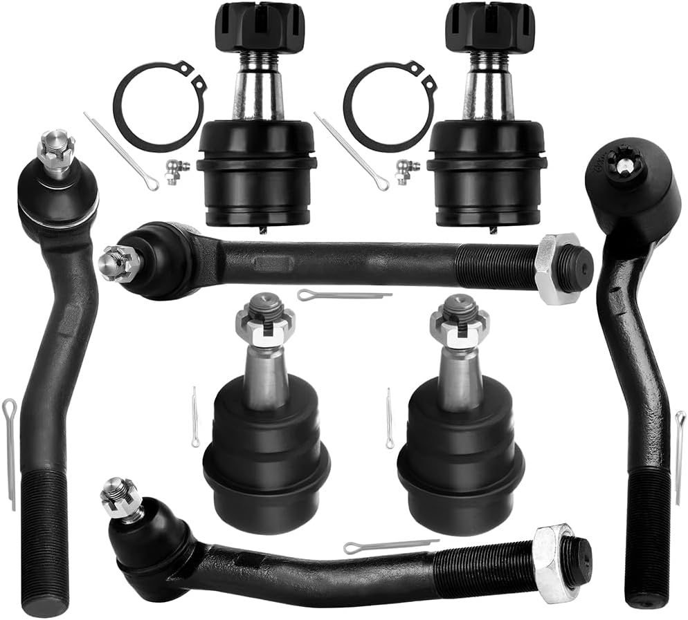 OCPTY - New 8-Piece Fit For 1999-2004 For Jeep Grand Cherokee-2 Front Lower 2 Upper Ball Joint 4 Outer Tie Rod End Driver Passenger