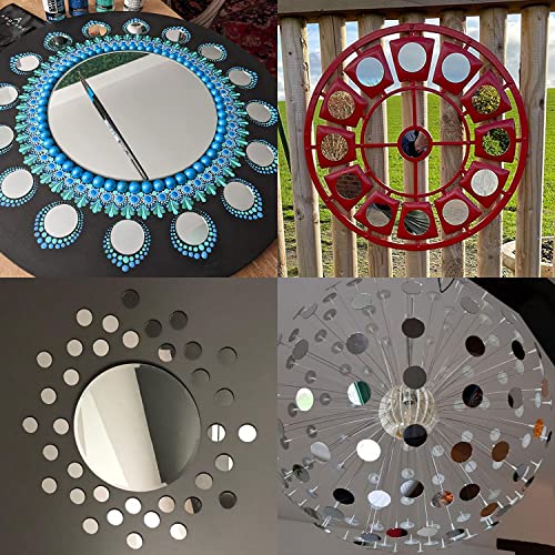 Darenyi 20Pcs Round Glass Mirror Tiles, 3.15 Inch Small Circle Mirror Sheet Self Adhesive Mirror Mosaic Tiles, Decorative Mirror Stickers For Walls, Mosaics, Diy Craft, Home Decor #TOP5