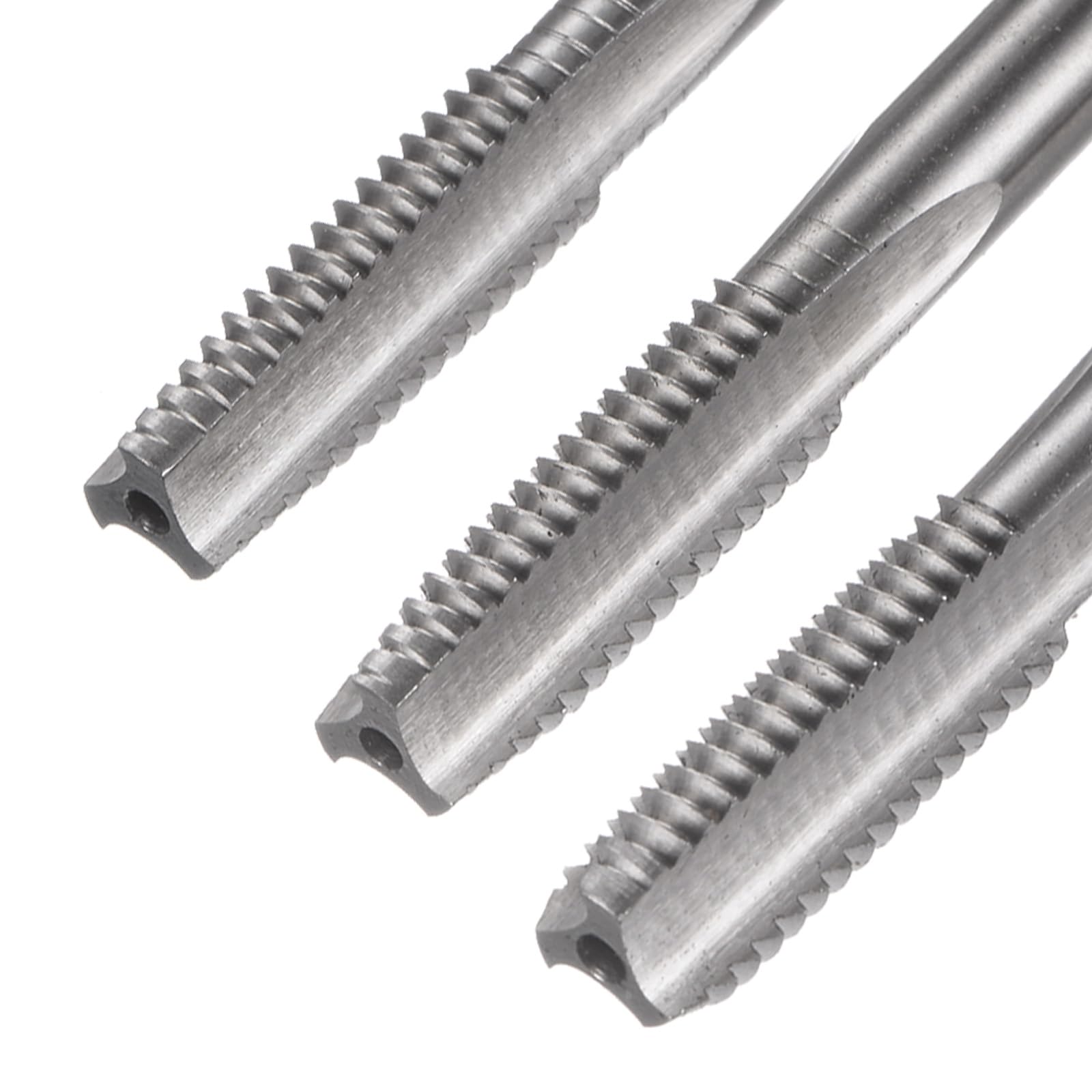 Set di 3 Maschi a Mano metrici, Maschi a Vite Conici/Filettatura Inferiore M8 x 1,25, Kit di Utensili per Filettatura Manuale in Acciaio rapido