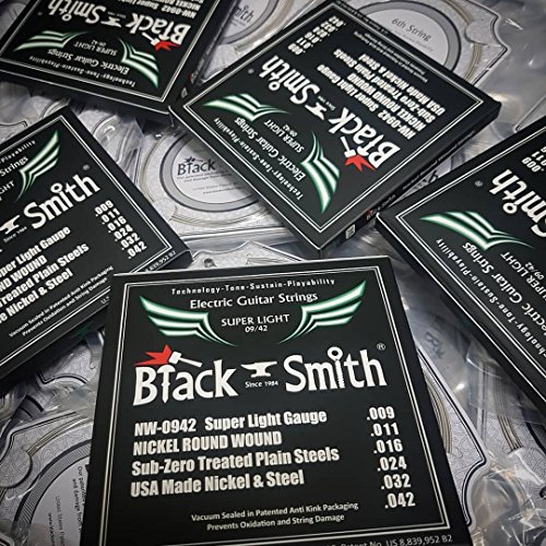 Blacksmith Pro cordes pour guitare électrique faible CALIBRE 9-42 - Les Beatles, Paul McCartney, John Lennon, RIngo Starr, George Harrison Blacksmith Pro cordes pour guitare électrique faible CALIBRE 9-42 – Image 3