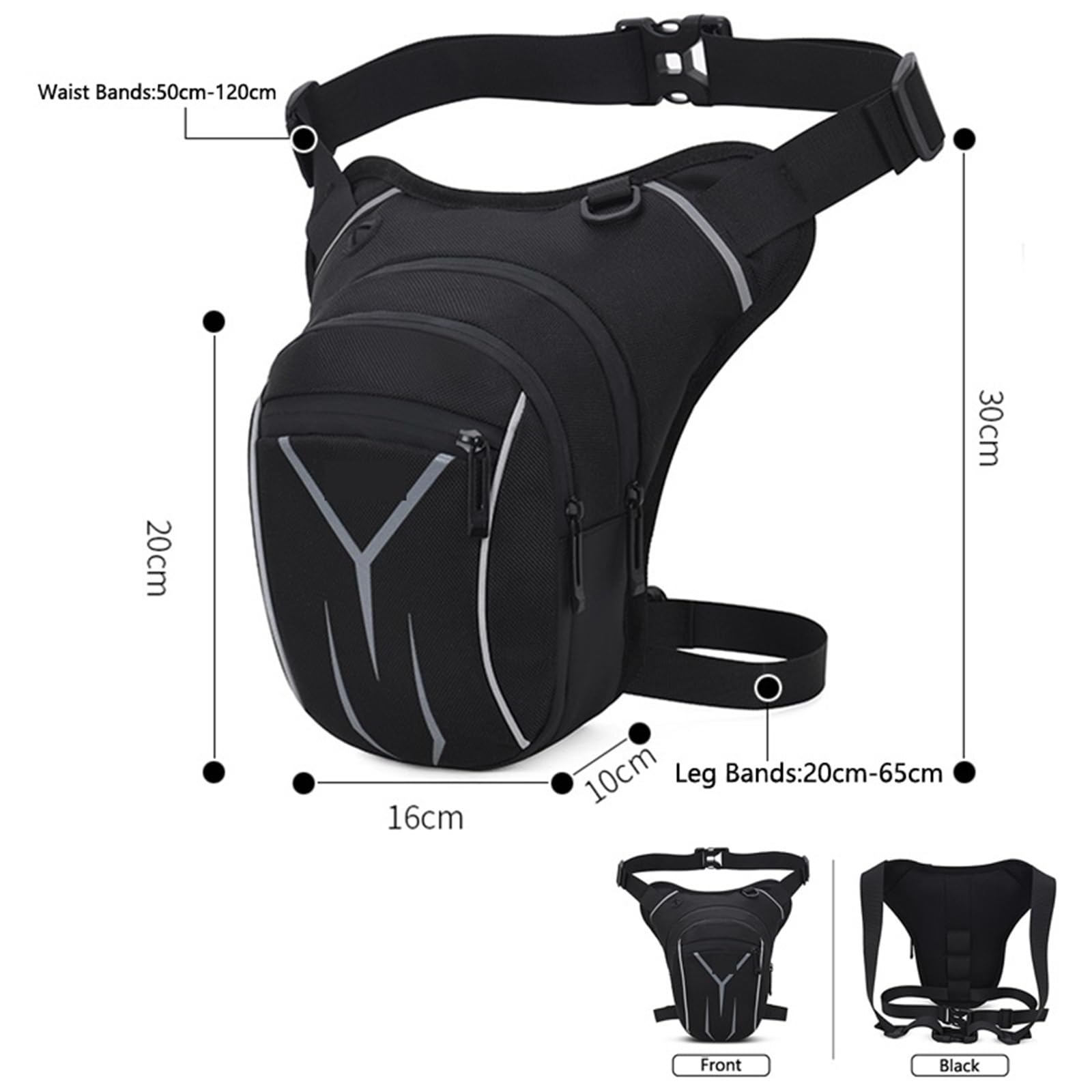 Bolsa Pierna Moto Riñonera Impermeable for Motocicleta, for Pierna y Muslo(Blue)