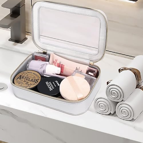 Miniatura 4 de Duolan Bolsa de maquillaje transparente, portátil, transparente, organizador de cosméticos, estuche de maquillaje de viaje, bolsa de aseo para