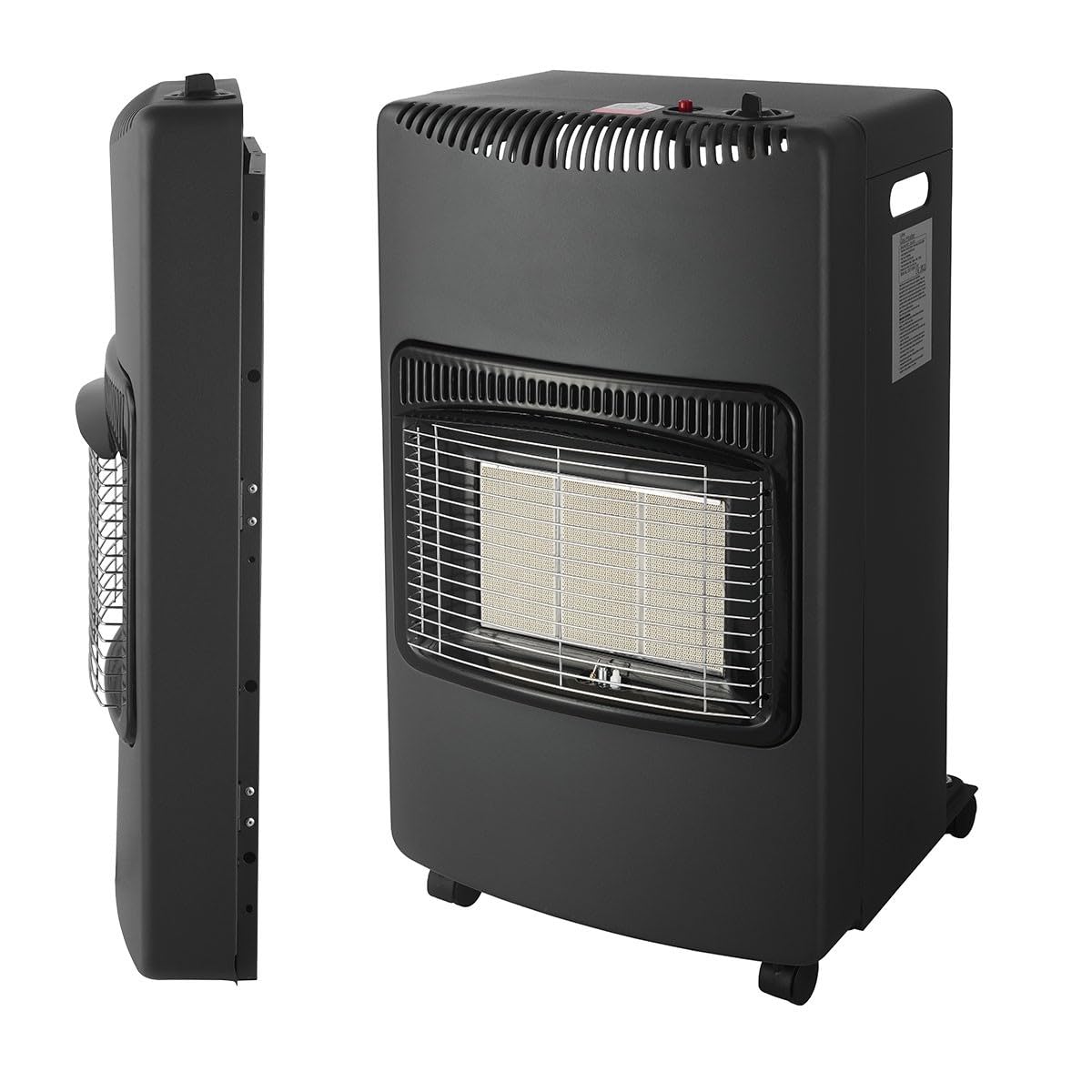 INTEC- Poele à gaz Pliable 4,2KW Pliable Noir Brûleur céramique Infrarouge Allumage Piezo Chauffage d'appoint gaz