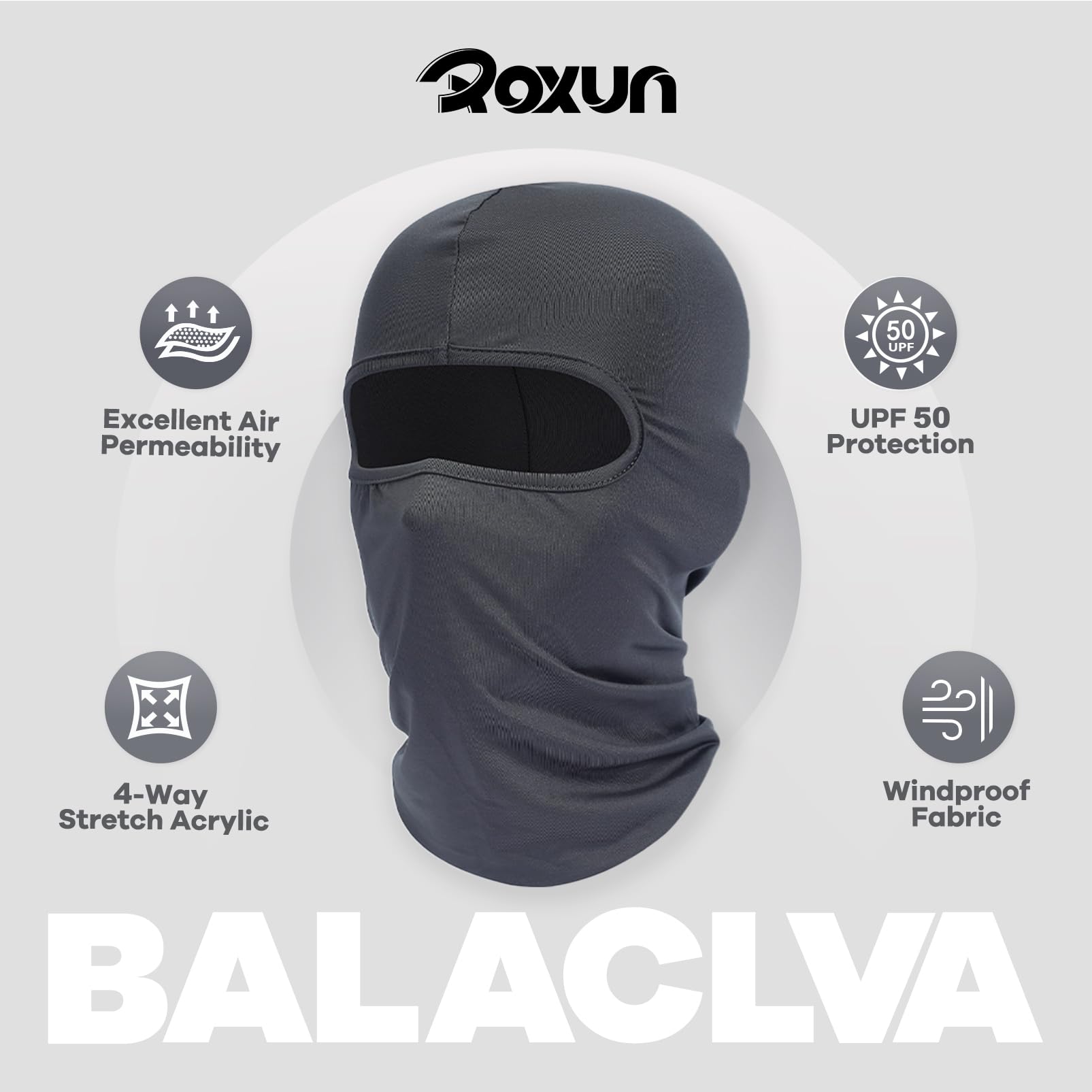 ROXUN Ski Mask Balaclava Shiesty, 2 Pack Neck Gaiter Motorcycle UV Protector Cooling for Men/Women Black