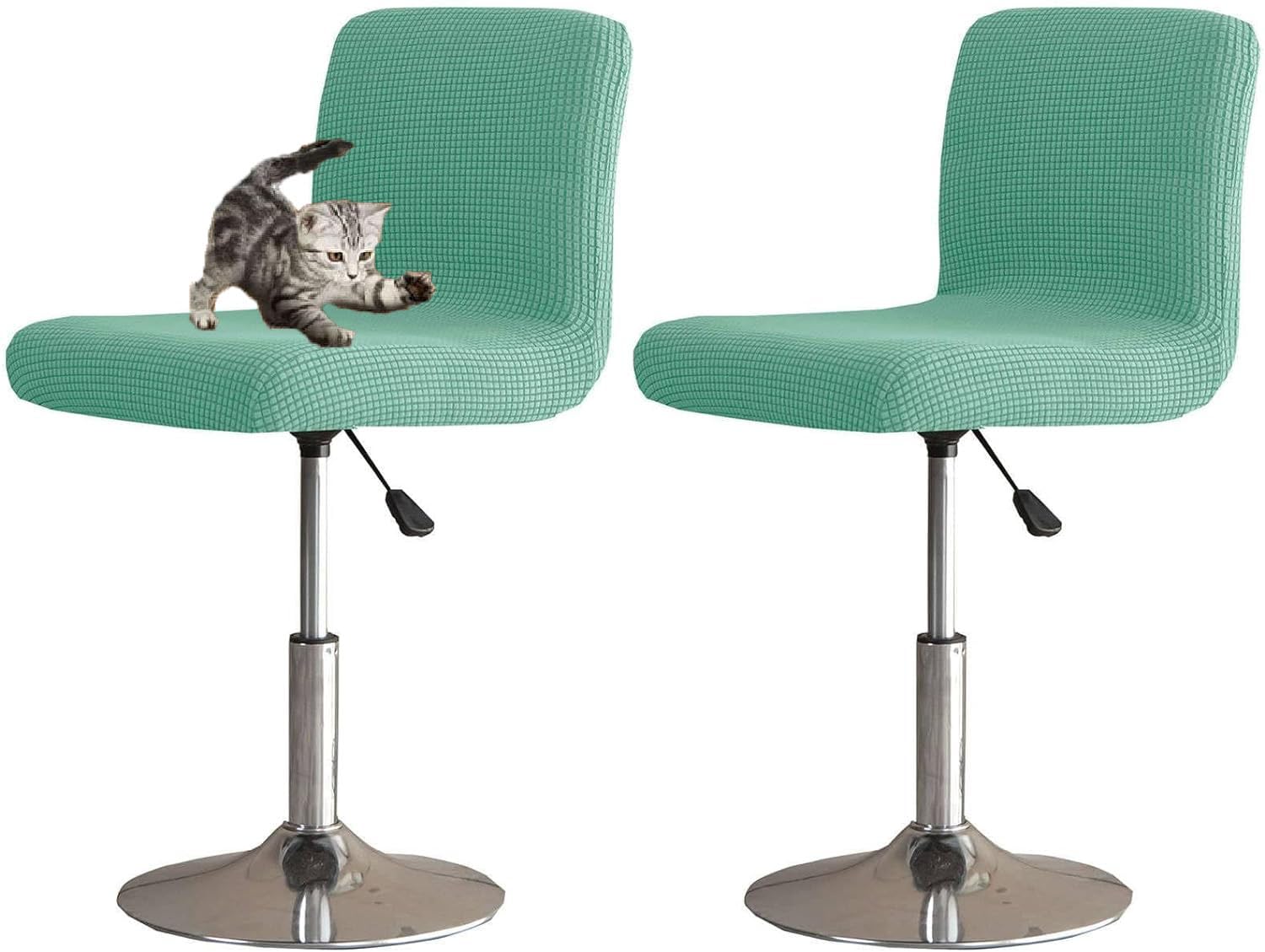 HACLEN Bar Stool Covers with Backs Set of 6 4 2, Stretch Pub Counter Stool Covers, Removable Barstool Covers Slipcovers for Bar (Green,2 PCS)