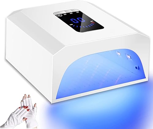 Miniatura 1 de LEEMOOP Luz UV recargable para uñas lámpara de uñas LED UV inalámbrica de 60 W con sensor automático y secador de uñas de secado rápido luces de