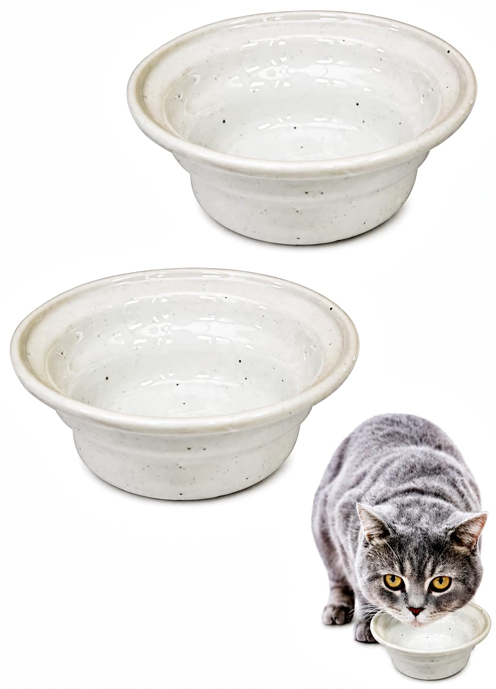 Amazon | ヘルスウォーターボウル にゃんマグ（白） 2個セット aukatz