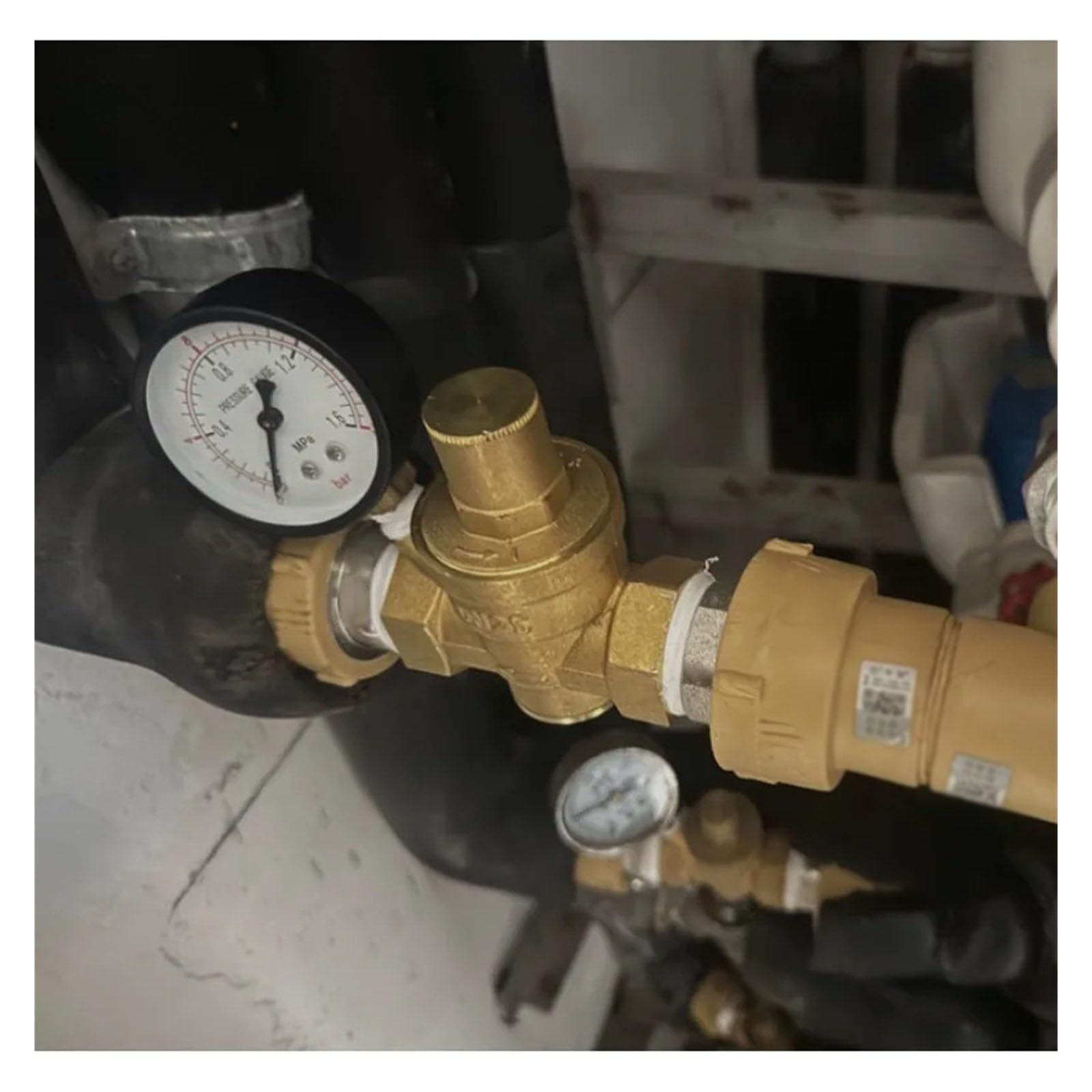 1 szt. Mosiądz regulowany zawór redukcyjny wody 1/2 "3/4" 1 "2" pogrubiony gwint żeński regulator ciśnienia z manometrem(1-1/4",Valve Without Gauge)