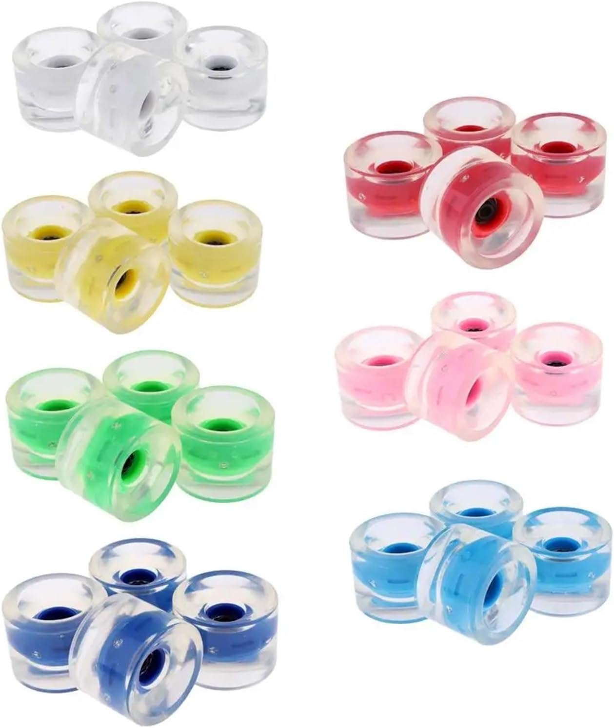 Roller Skate Wheels 4pcs 70mm Light Up Skateboard Longbord Wheels Glow at Night 78A Accessories(Blue)