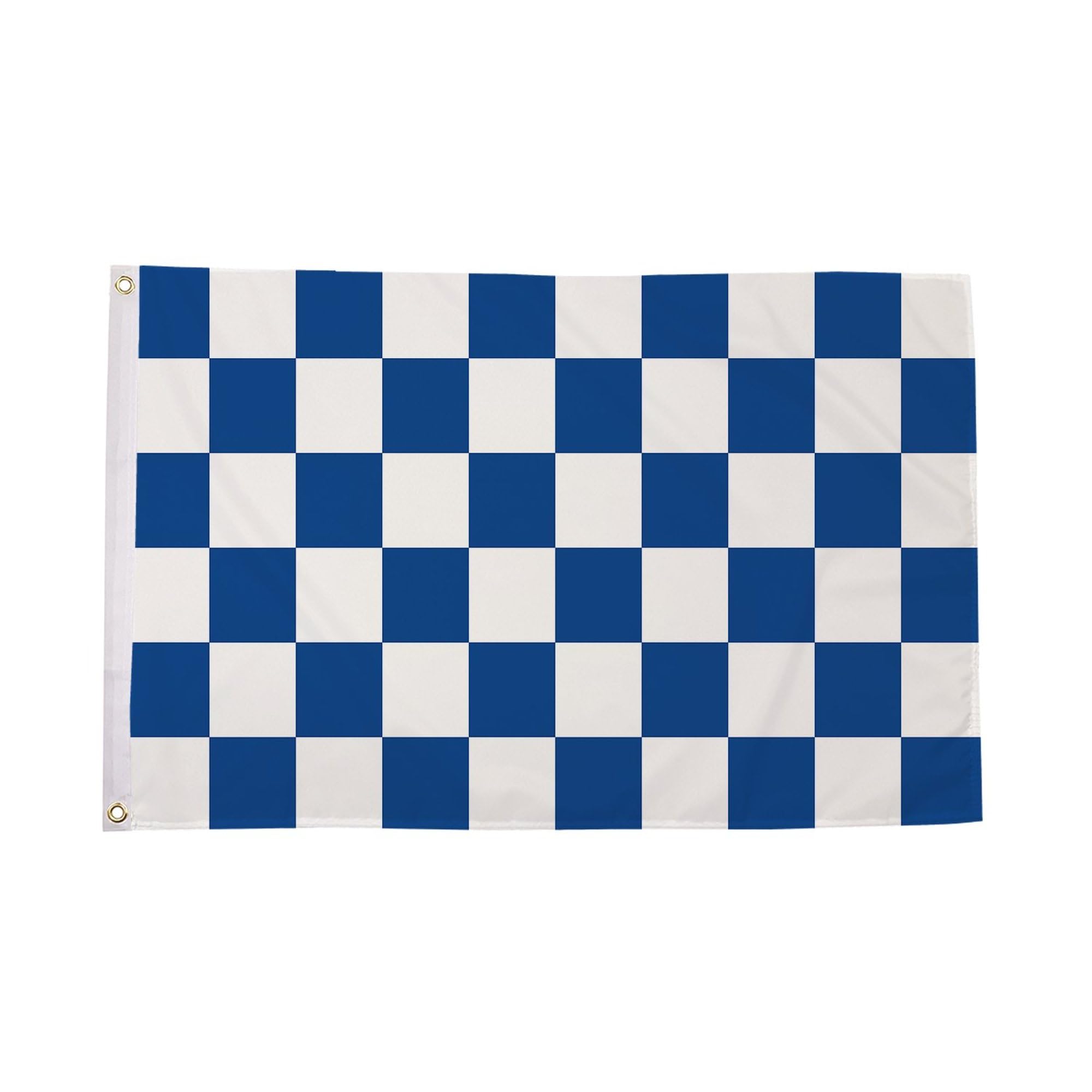 Flagtex Checkered Flag Blue White Small 3ft x 2ft (90cm x 60cm) - Racing Flags Compact, Motorsport Team Flags for Garden Display, Race Day Decorations — image 1