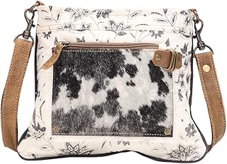 Myra Bag Canna Upcycled Canvas & Cowhide Crossbody Bag S-1481