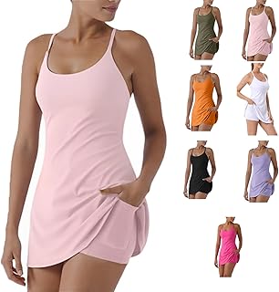 El mejor vestido activo con control de abdomen y espalda descubierta, hecho para el movimiento y para descansos de baño fáciles, casual y cómodo