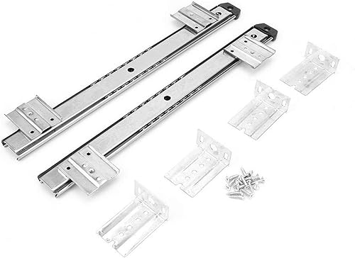 Miniatura 7 de Bandeja de cajón de computadora de acero laminado en frío, 2 piezas, accesorios para teclado, soporte de riel deslizante para teclado, color blanco,