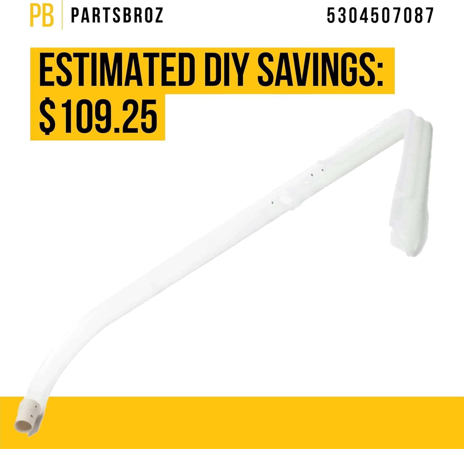PartsBroz 5304507087 Water Supply Feed Tube - Compatible With Frigidaire Kenmore Crosley Kelvinator Dishwasher - Replaces AP6037539 PS11770593 154824201 154464101 4456448