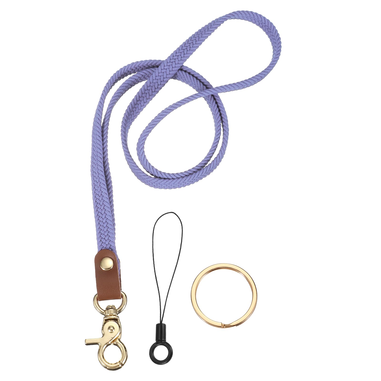 PATIKIL Stretchy Lanyards, Retractable Neck Lanyards with Lobster Clasp Elastic Long Keychain Holders for Teacher Women Men Holding Id Badges Wallet Phone, Purple